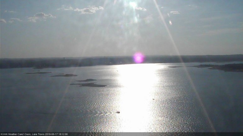 Lake Travis webcam, August 17, 2018 5:15 PM CT