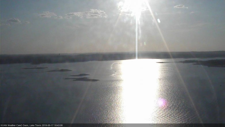 Lake Travis webcam, August 17, 2018 5:45 PM CT