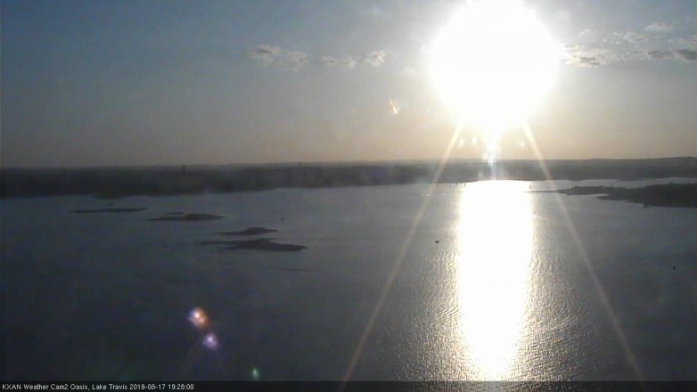 Lake Travis webcam, August 17, 2018 6:30 PM CT