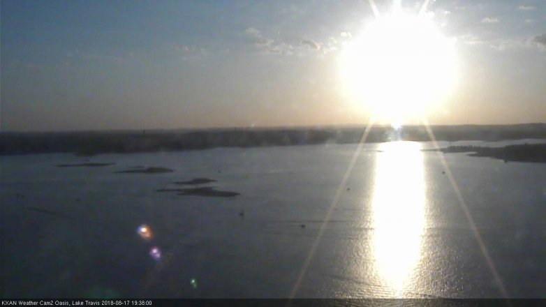 Lake Travis webcam, August 17, 2018 6:40 PM CT