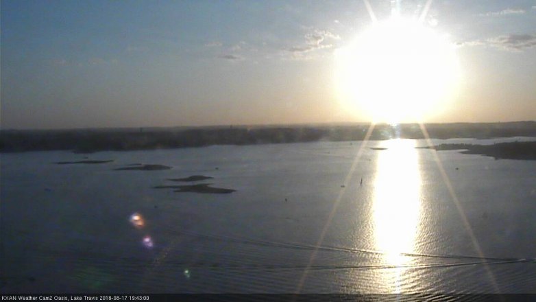 Lake Travis webcam, August 17, 2018 6:45 PM CT