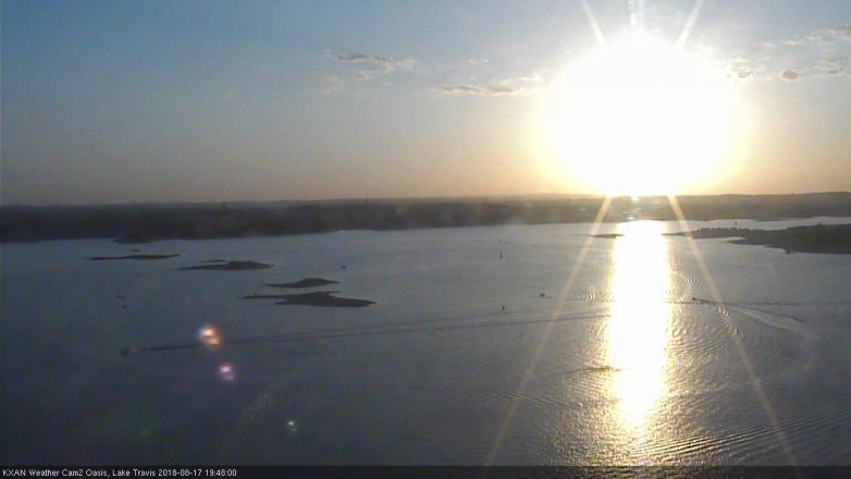 Lake Travis webcam, August 17, 2018 6:50 PM CT
