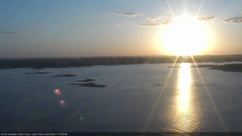 Lake Travis webcam, August 17, 2018 6:55 PM CT