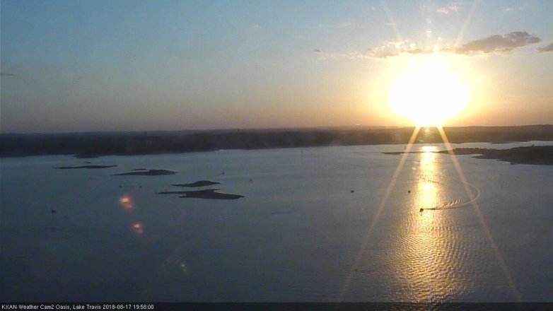 Lake Travis webcam, August 17, 2018 7:00 PM CT