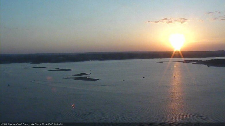 Lake Travis webcam, August 17, 2018 7:05 PM CT