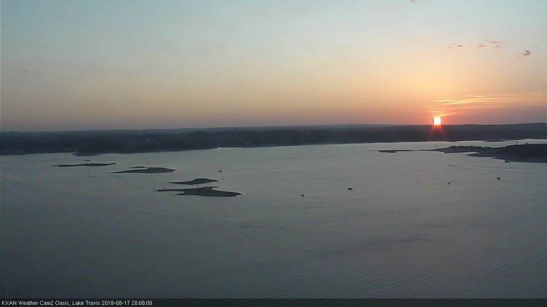 Lake Travis webcam, August 17, 2018 7:10 PM CT
