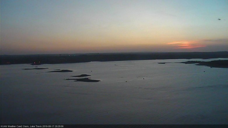 Lake Travis webcam, August 17, 2018 7:30 PM CT