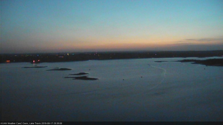 Lake Travis webcam, August 17, 2018 7:40 PM CT
