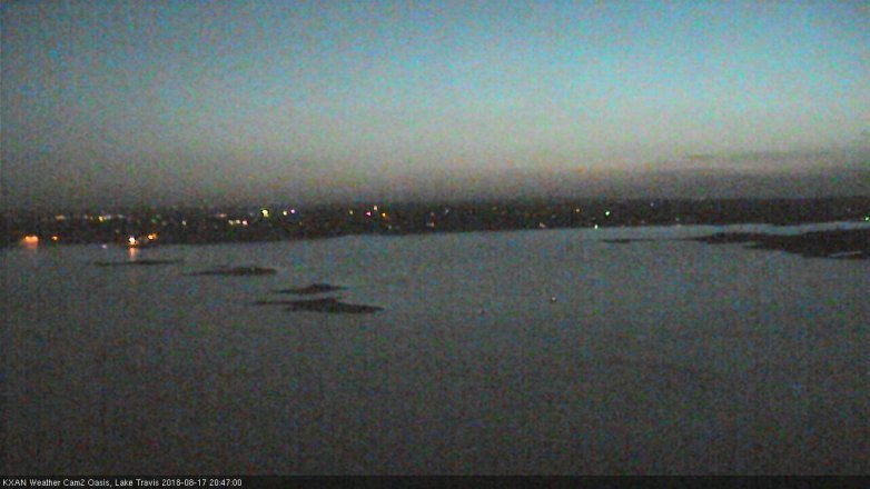 Lake Travis webcam, August 17, 2018 7:50 PM CT