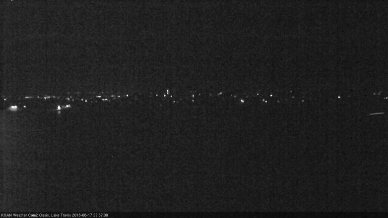 Lake Travis webcam, August 17, 2018 10:00 PM CT