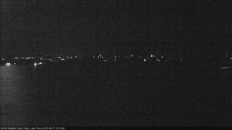 Lake Travis webcam, August 17, 2018 10:20 PM CT