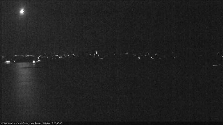 Lake Travis webcam, August 17, 2018 10:50 PM CT