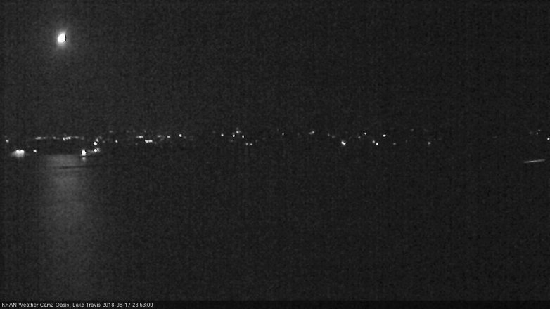 Lake Travis webcam, August 17, 2018 10:55 PM CT