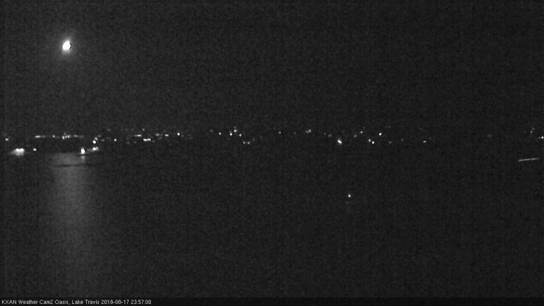Lake Travis webcam, August 17, 2018 11:00 PM CT