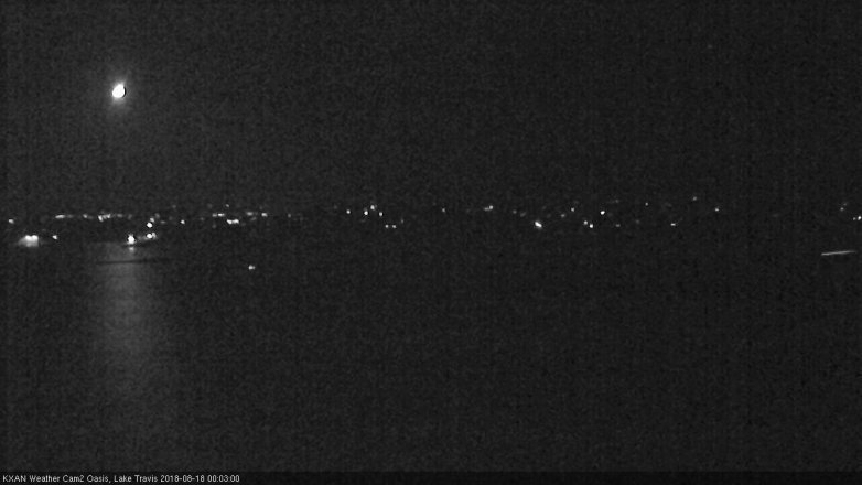 Lake Travis webcam, August 17, 2018 11:05 PM CT