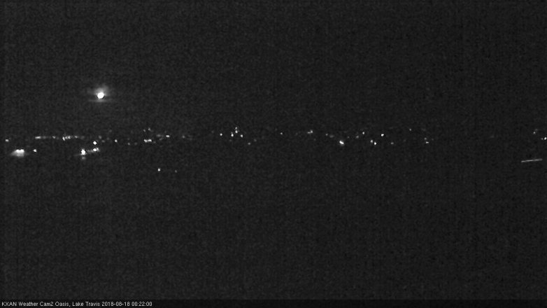 Lake Travis webcam, August 17, 2018 11:25 PM CT