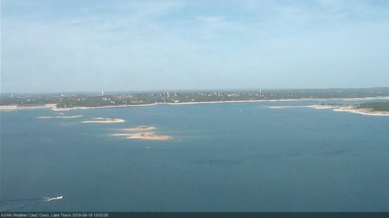 Lake Travis webcam, August 18, 2018 9:05 AM CT