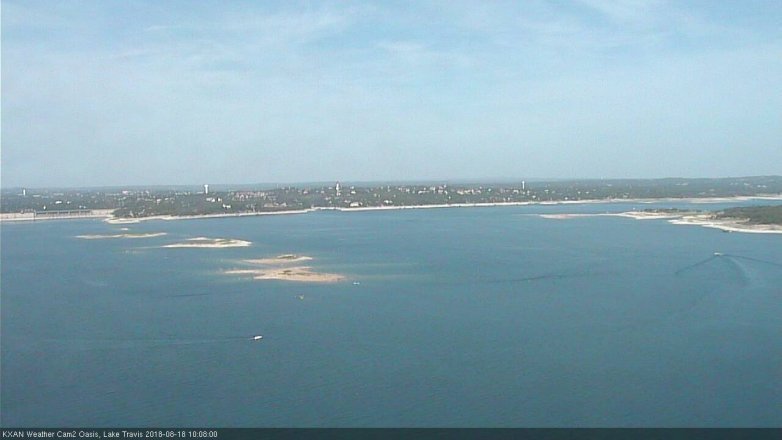 Lake Travis webcam, August 18, 2018 9:10 AM CT