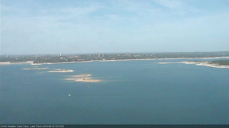 Lake Travis webcam, August 18, 2018 9:15 AM CT
