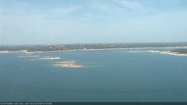Lake Travis webcam, August 18, 2018 9:20 AM CT