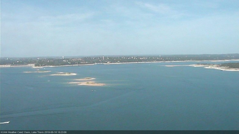 Lake Travis webcam, August 18, 2018 9:25 AM CT