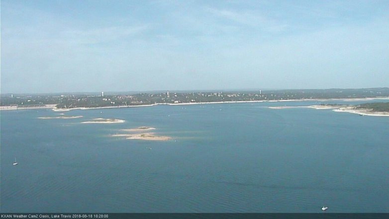 Lake Travis webcam, August 18, 2018 9:30 AM CT