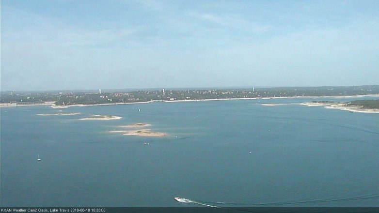Lake Travis webcam, August 18, 2018 9:35 AM CT