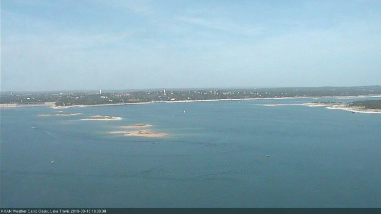 Lake Travis webcam, August 18, 2018 9:40 AM CT