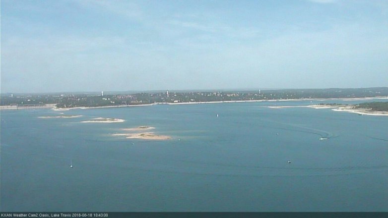Lake Travis webcam, August 18, 2018 9:45 AM CT