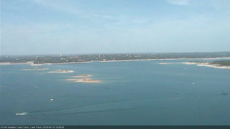 Lake Travis webcam, August 18, 2018 9:50 AM CT