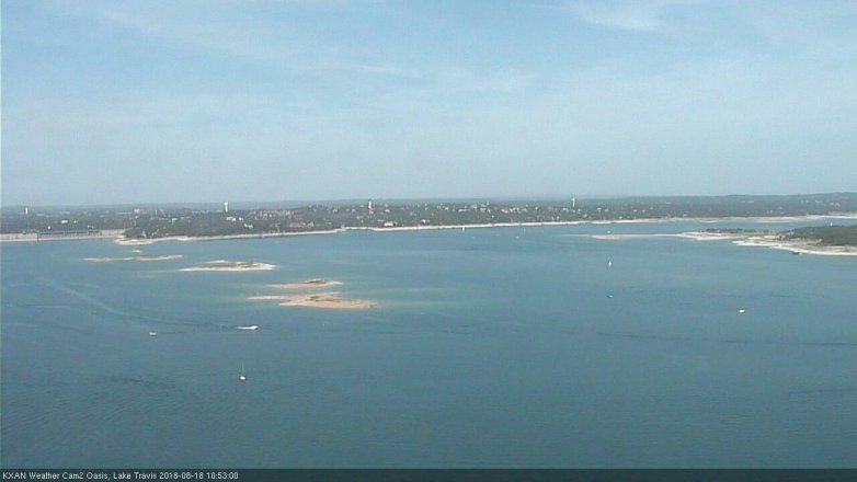 Lake Travis webcam, August 18, 2018 9:55 AM CT