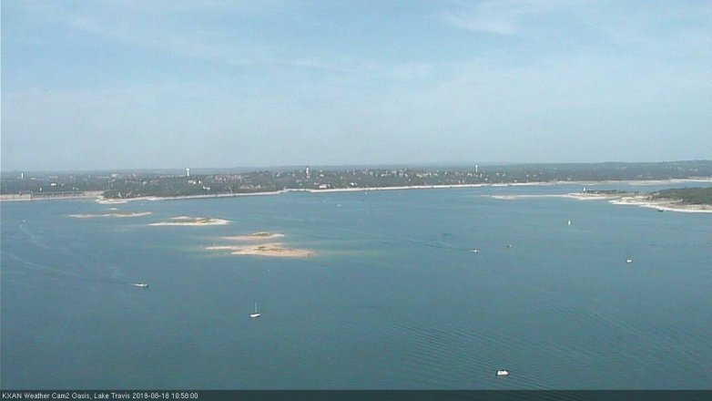 Lake Travis webcam, August 18, 2018 10:00 AM CT