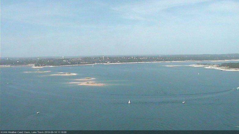 Lake Travis webcam, August 18, 2018 10:20 AM CT