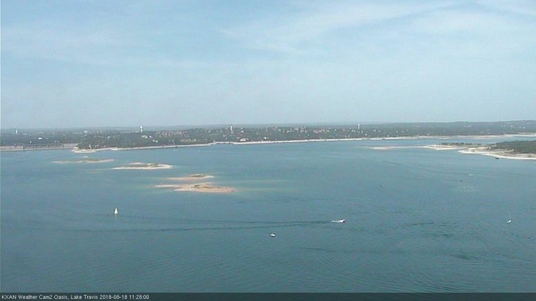 Lake Travis webcam, August 18, 2018 10:30 AM CT