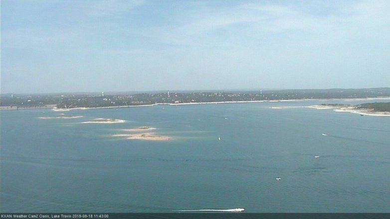 Lake Travis webcam, August 18, 2018 10:45 AM CT