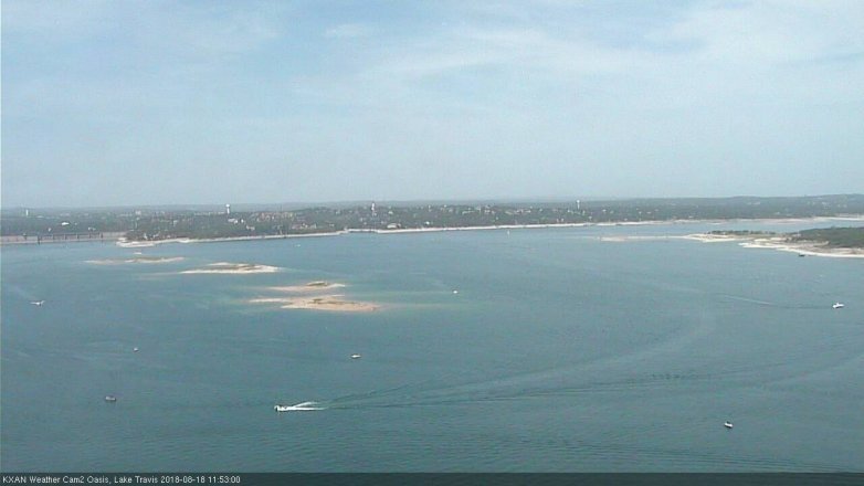 Lake Travis webcam, August 18, 2018 10:55 AM CT