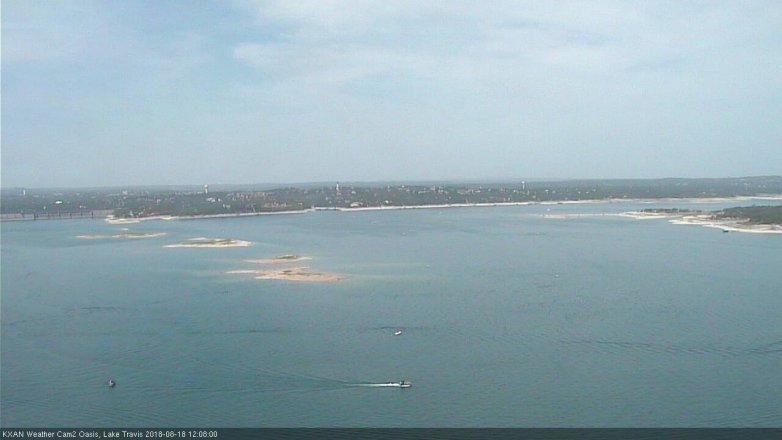 Lake Travis webcam, August 18, 2018 11:10 AM CT
