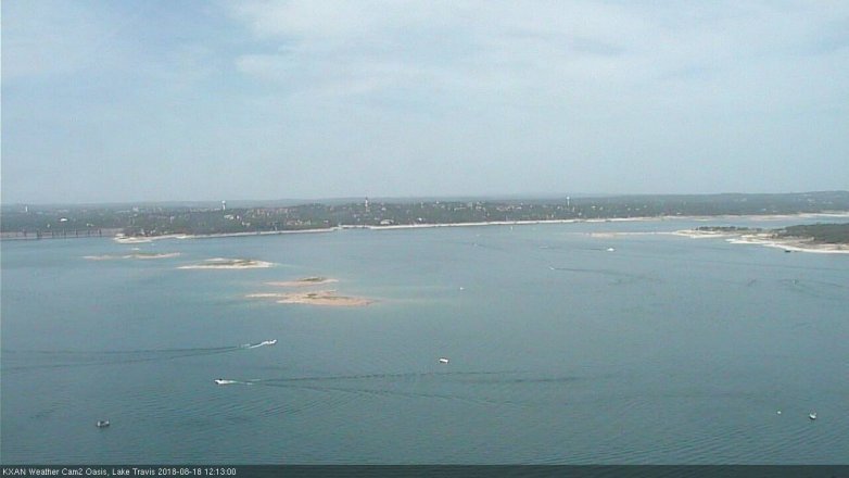 Lake Travis webcam, August 18, 2018 11:15 AM CT