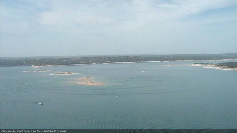 Lake Travis webcam, August 18, 2018 11:50 AM CT