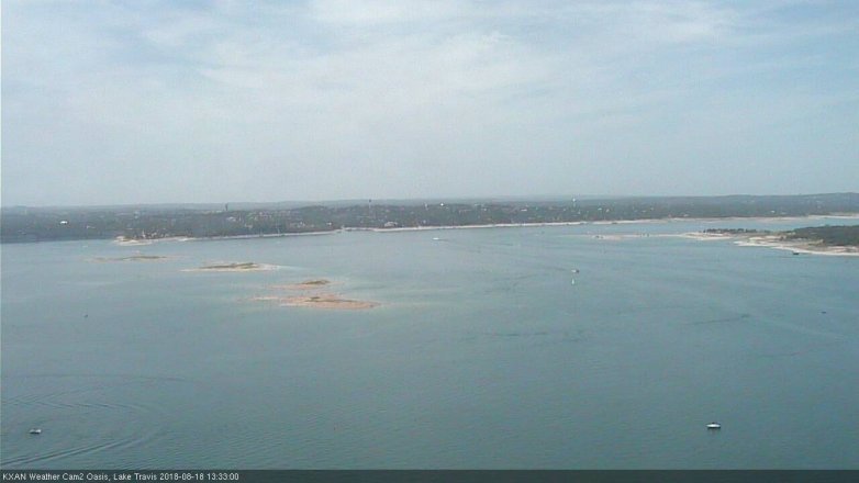 Lake Travis webcam, August 18, 2018 12:35 PM CT