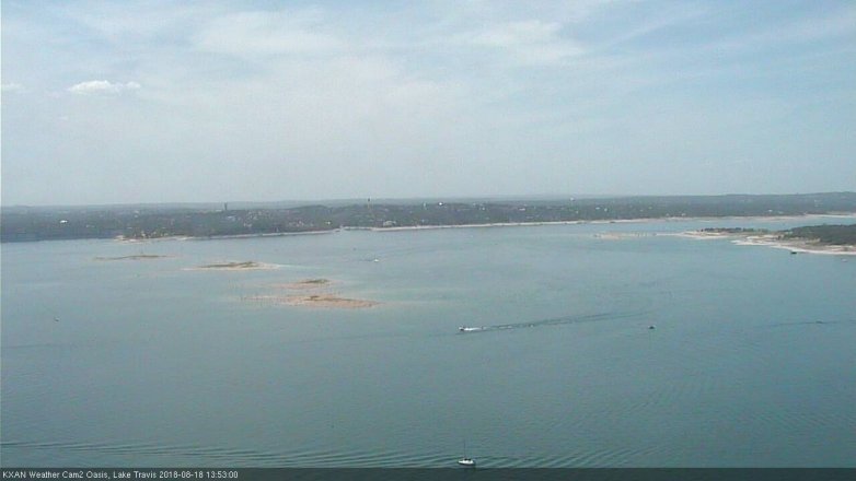 Lake Travis webcam, August 18, 2018 12:55 PM CT