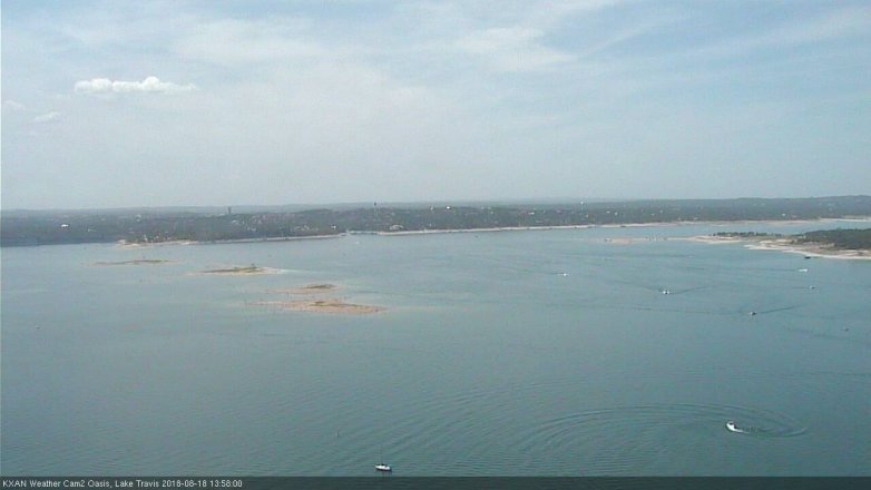 Lake Travis webcam, August 18, 2018 1:00 PM CT