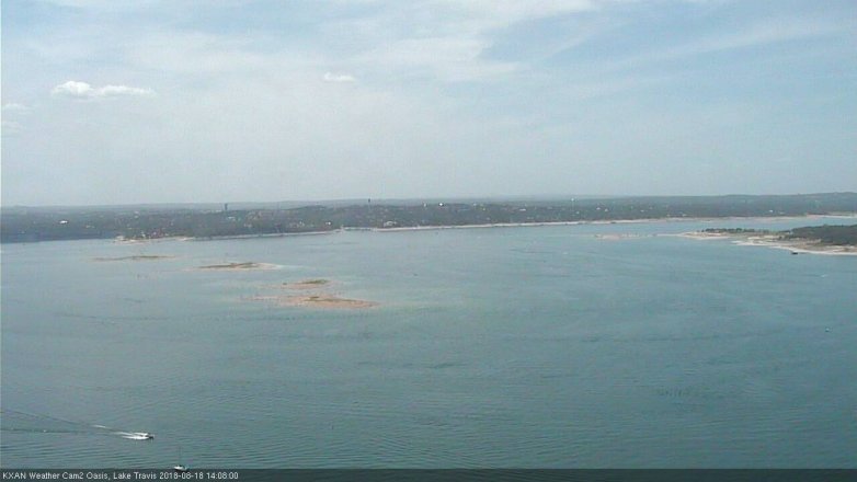 Lake Travis webcam, August 18, 2018 1:10 PM CT