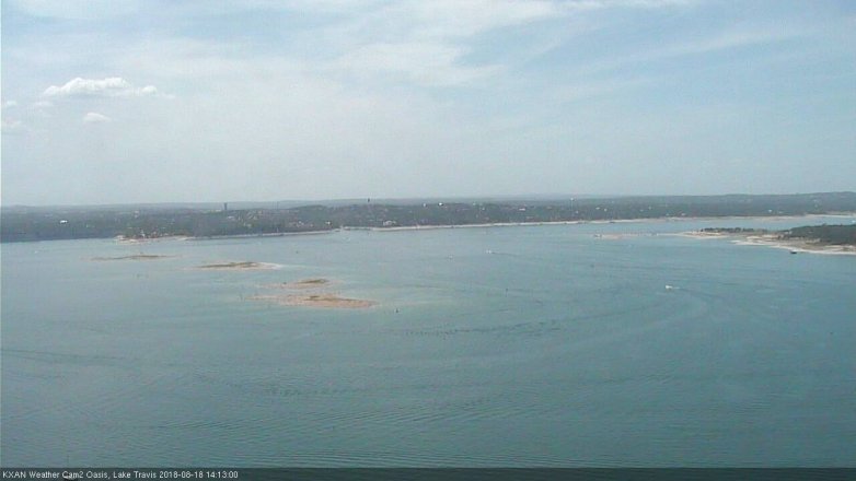Lake Travis webcam, August 18, 2018 1:15 PM CT