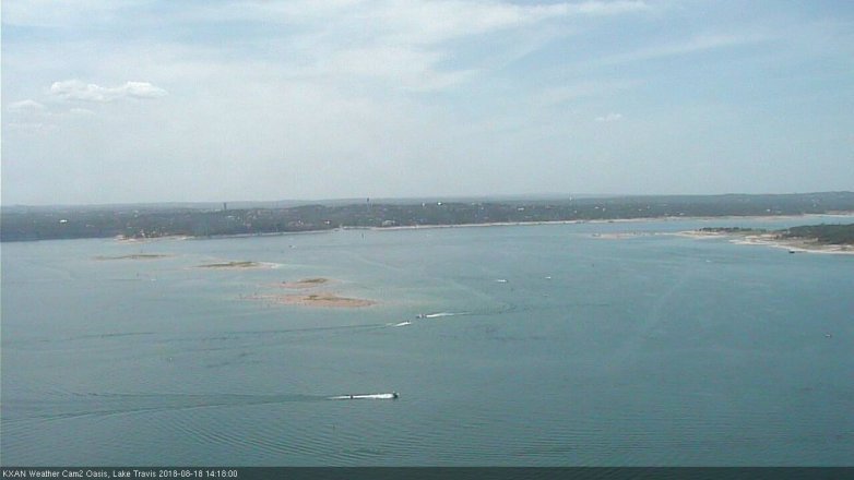Lake Travis webcam, August 18, 2018 1:20 PM CT