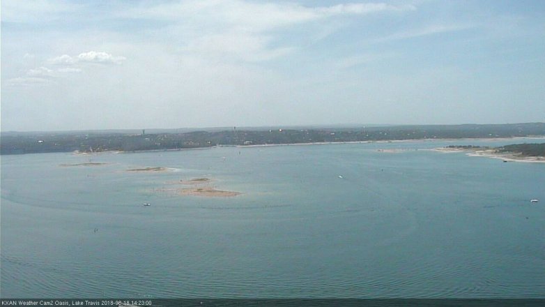 Lake Travis webcam, August 18, 2018 1:25 PM CT