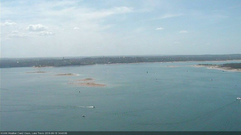 Lake Travis webcam, August 18, 2018 1:45 PM CT