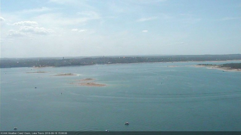 Lake Travis webcam, August 18, 2018 2:10 PM CT