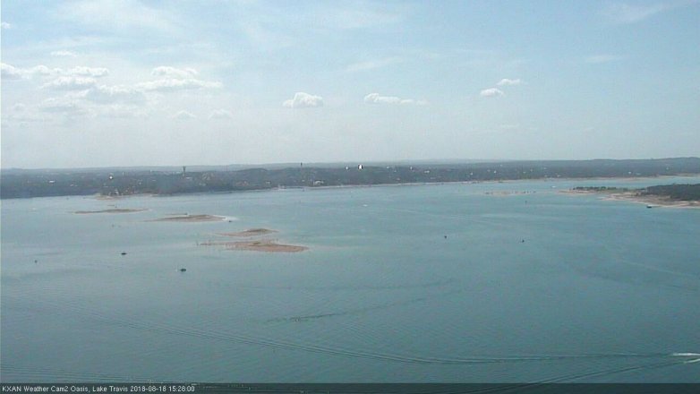 Lake Travis webcam, August 18, 2018 2:30 PM CT