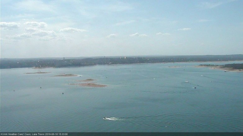 Lake Travis webcam, August 18, 2018 2:35 PM CT